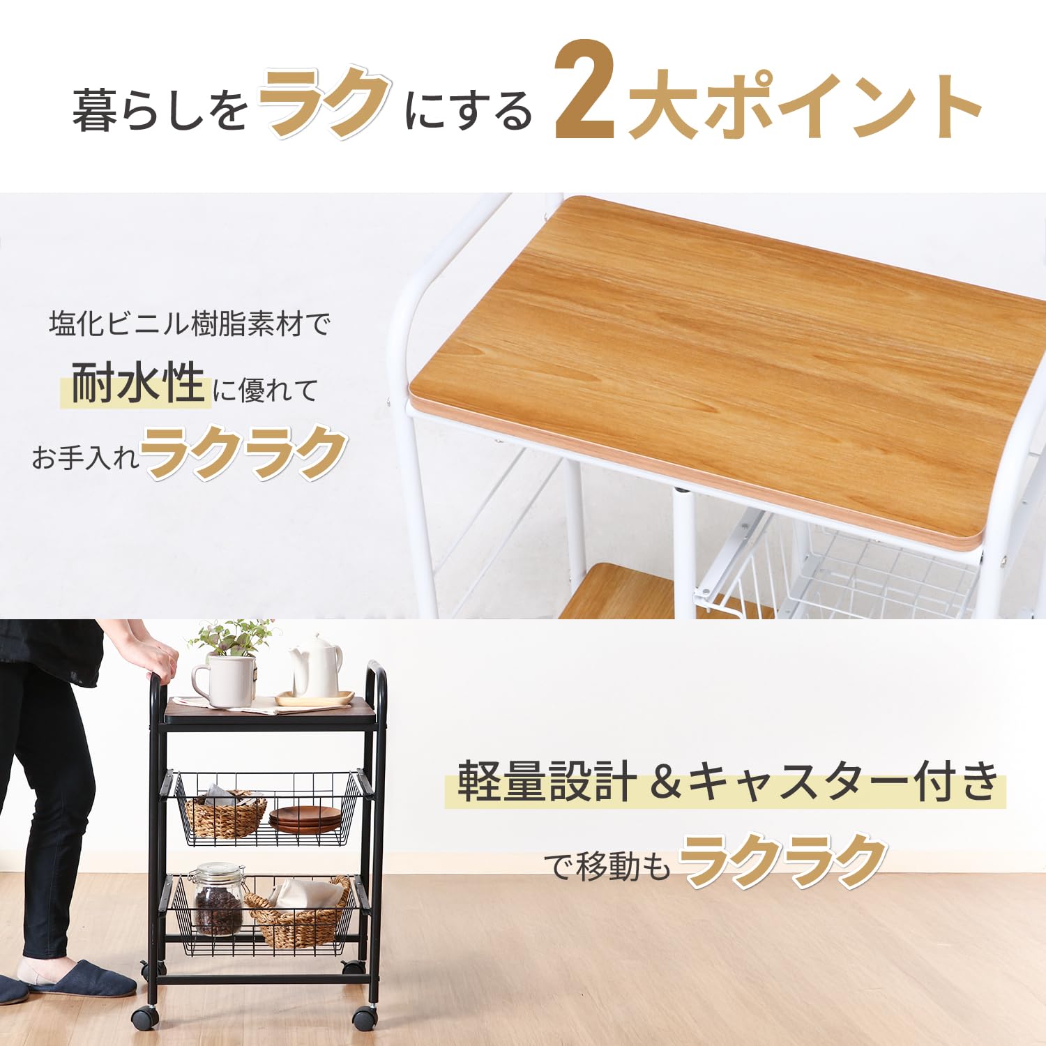 新品グルートレンジワゴンハイタイプ ホワイトKWG-H（WH） Amazon.co.jp: 不二貿易 レンジ台 キッチンラック 幅51.5×奥行41×高さ